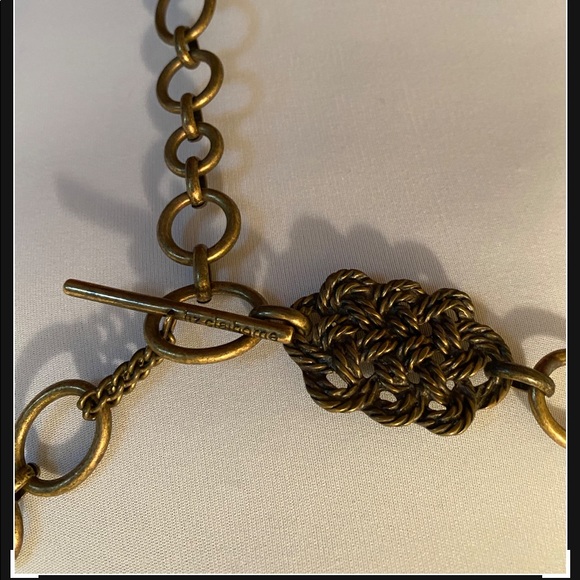 Liz Claiborne metal chain toggle belt plait knot - Picture 6 of 14